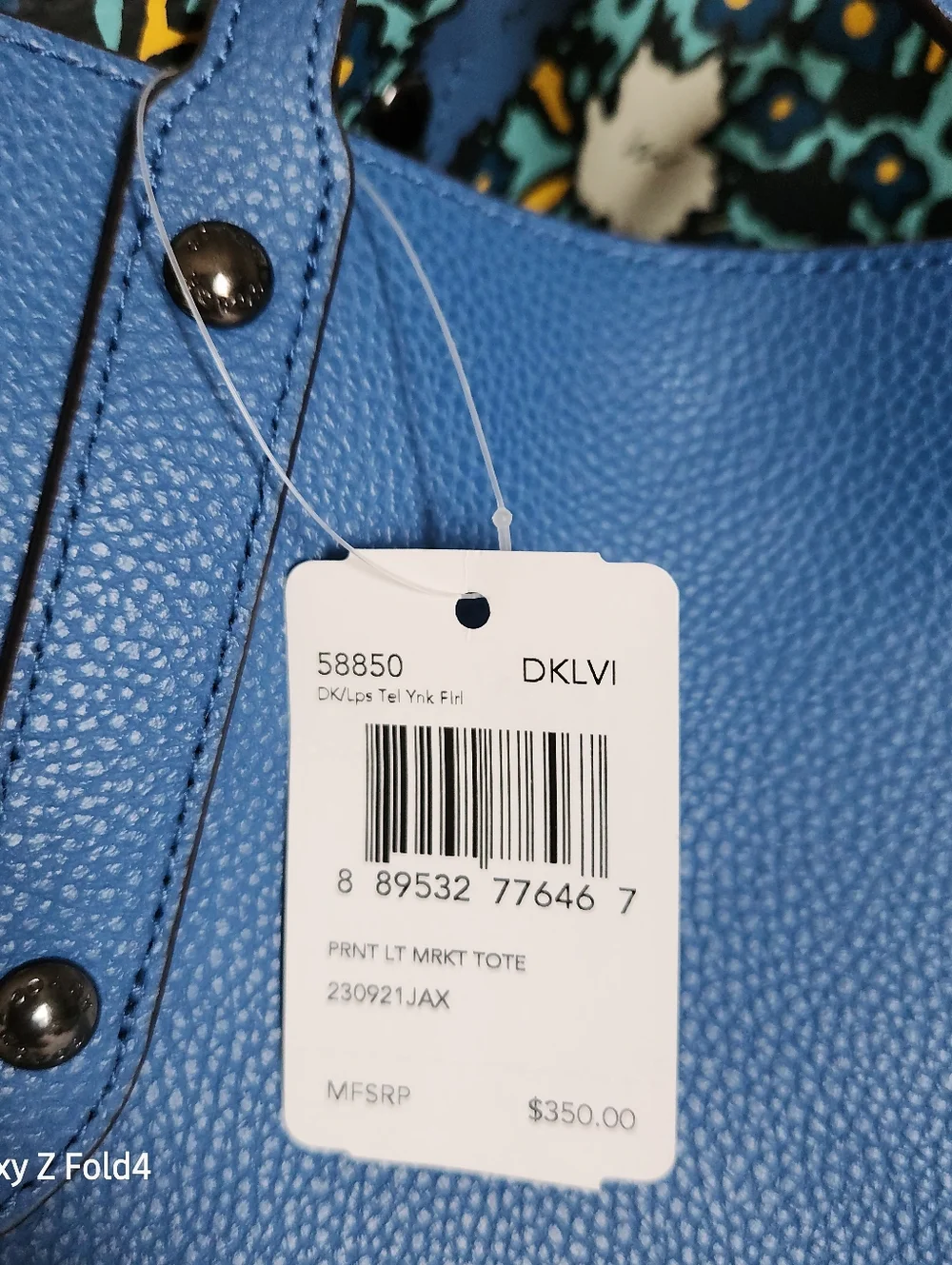 Coach Bright Blue Pebbled Leather Tote with New Tag + Wallet - Picture 6 of 16